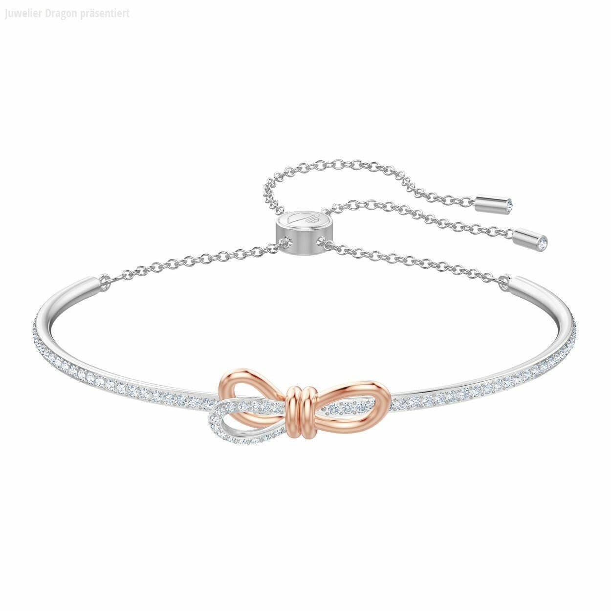 PULSERA SWAROVSKI  Lifelong Bow, blanco, Combinación de acabados metálicos