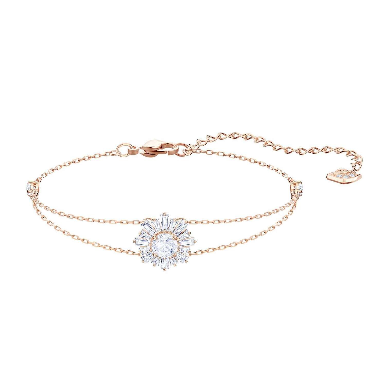 Pulsera  SWAROVSKI Sunshine, blanco, Baño en tono Oro Rosa