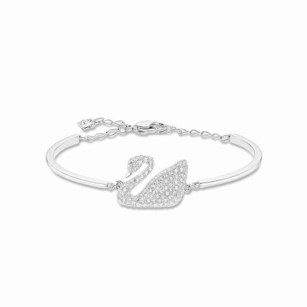 PULSERA SWAROVSKI  Swan, blanco, Baño de Rodio