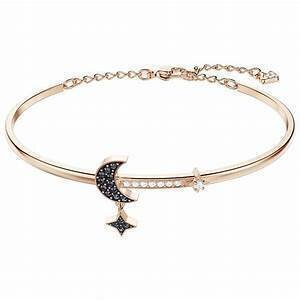 PULSERA  Swarovski Symbolic Moon, negro, Baño en tono Oro Rosa