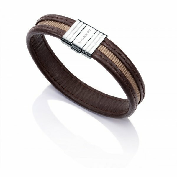 Pulsera Viceroy de acero y piel marrón