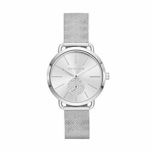 Reloj MICHAEL KORS  en tono oro rosado y aplique floral de piel rosa