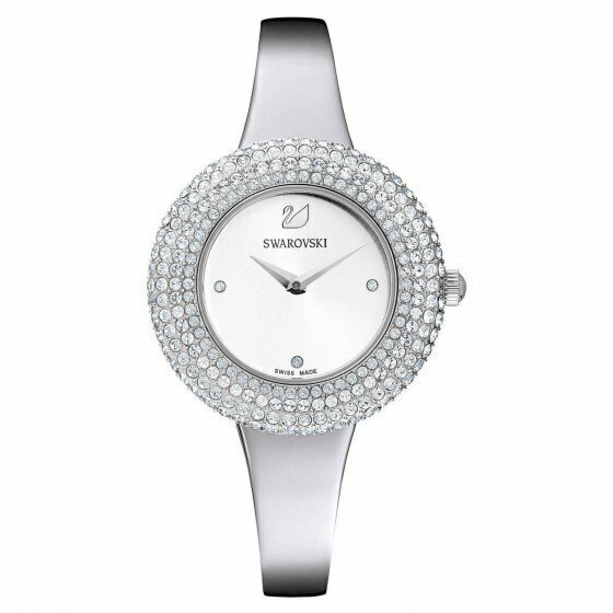 Reloj SWAROVSKI  Crystal Rose, brazalete de metal, tono plateado, acero inoxidable
