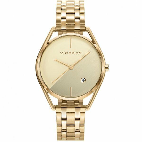 Reloj  Viceroy Air tres agujas con la caja de acero IP dorado