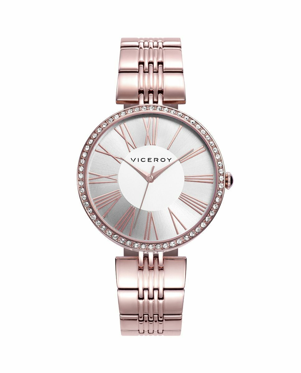 ​Reloj  Viceroy Chic tres agujas con la caja y el brazalete de acero IP rosa