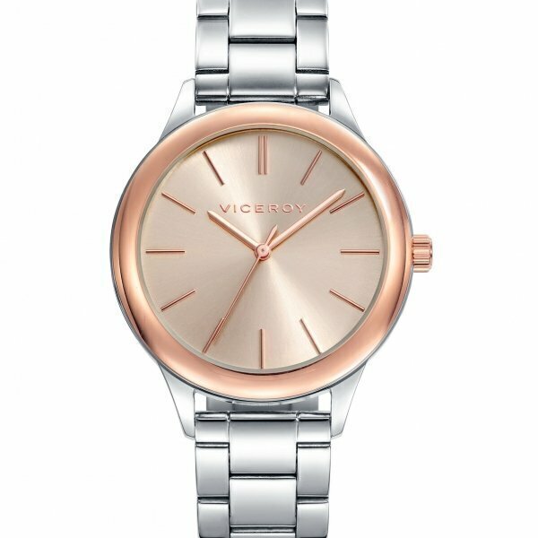 Reloj Viceroy Chic tres agujas de acero con IP rosa en el bisel