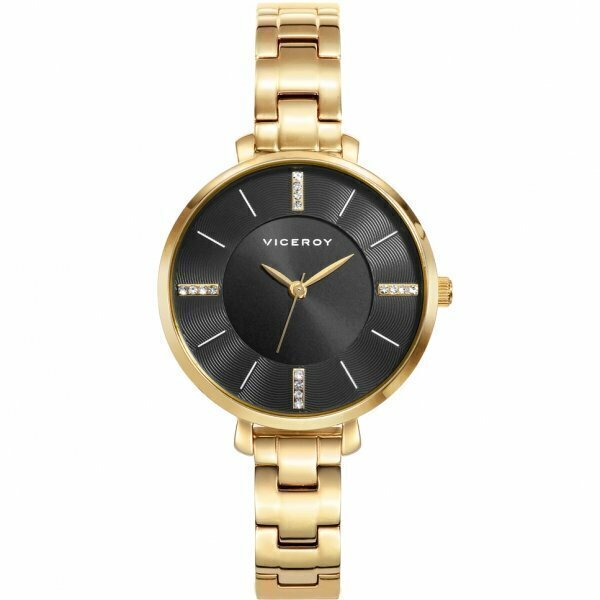 Reloj  Viceroy Kiss tres agujas con caja y brazalete de acero IP dorado