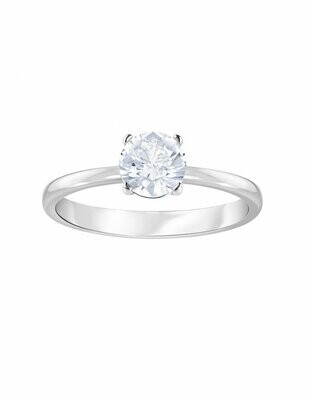 Anillo Swarovski  Attract, blanco, Baño de Rodio