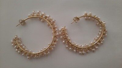 Pendientes Salvatore argollas perlas