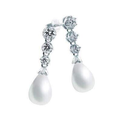 Pendientes Diamonfire  colgantes de perlas aguadulce