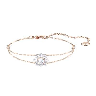 Pulsera SWAROVSKI Sunshine, blanco, Baño en tono Oro Rosa Pulsera SWAROVSKI Sunshine, blanco, Baño en tono Oro Rosa