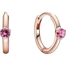 PENDIENTES PANDORA aro Solitario Rosa