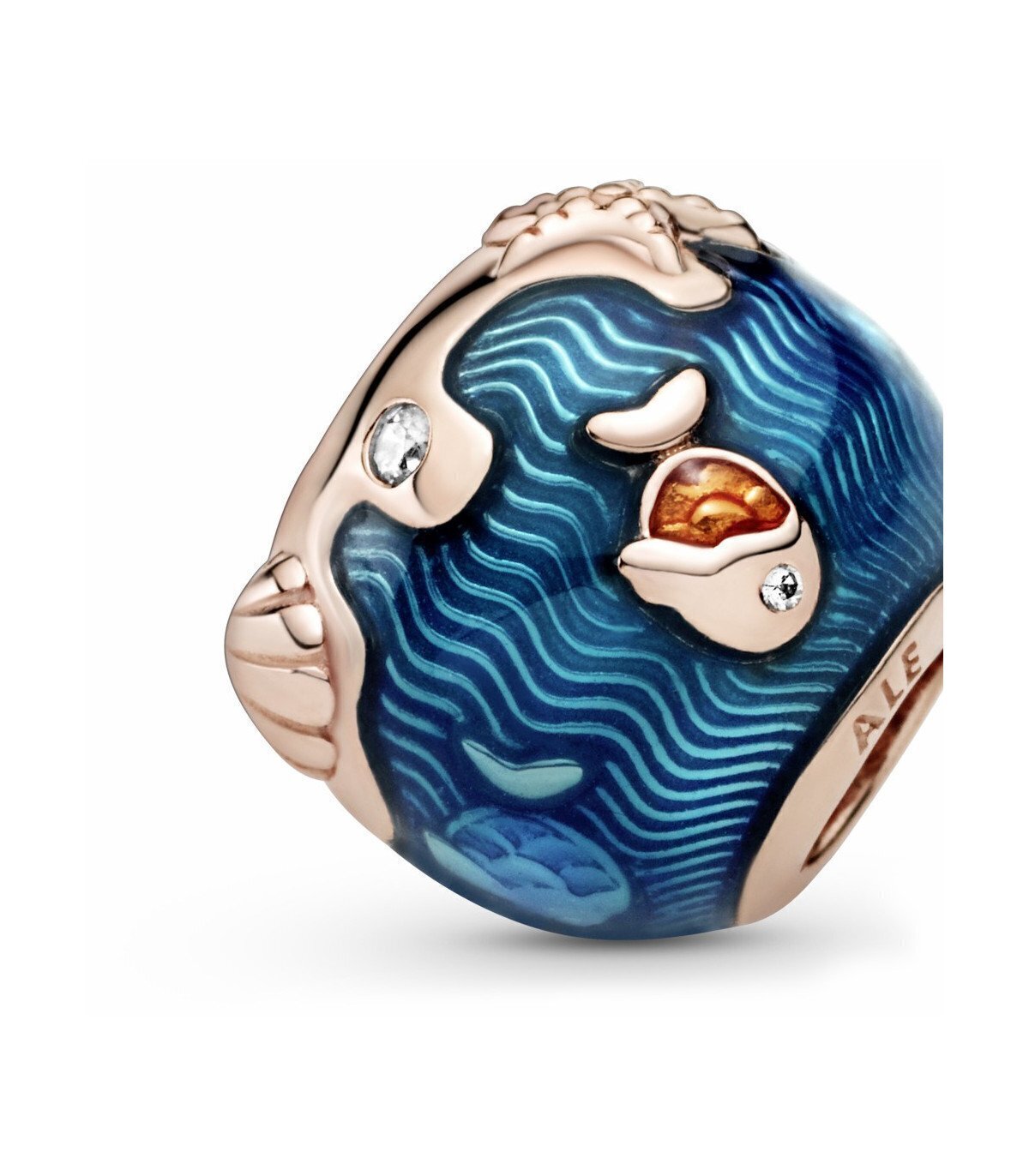 CHARM PANDORA Olas & Pez Reluciente