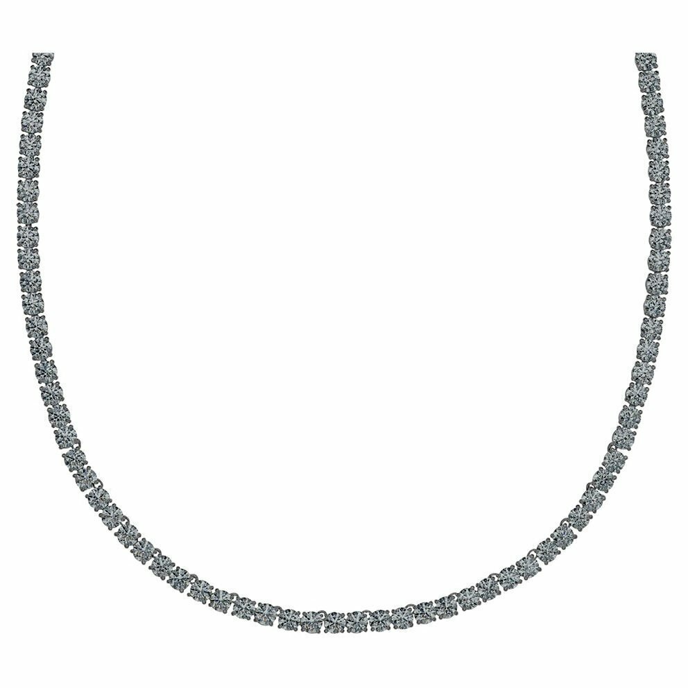 Collar  Swarovski  Tennis Deluxe, negro, Baño de Rutenio