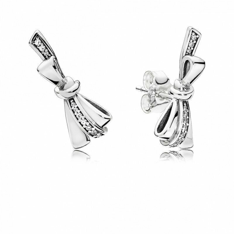 PENDIENTES PANDORA - LAZO CIRCONITA PLATA,