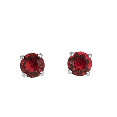Pendientes SWAROVSKI  de botón Attract, rojo, Baño de Rodio