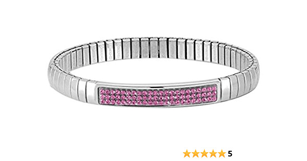 GLITTER EXPANDABLE BRACELET WITH PINK ZIRCONS