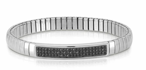 NOMINATION EXTENDABLE GLITTER BRACELET WITH BLACK ZIRCONS