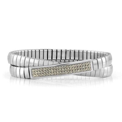 DOUBLE EXPANDABLE NOMINATION BRACELET WITH CHAMPAGNE ZIRCONS DOUBLE EXPANDABLE NOMINATION BRACELET WITH CHAMPAGNE ZIRCONS