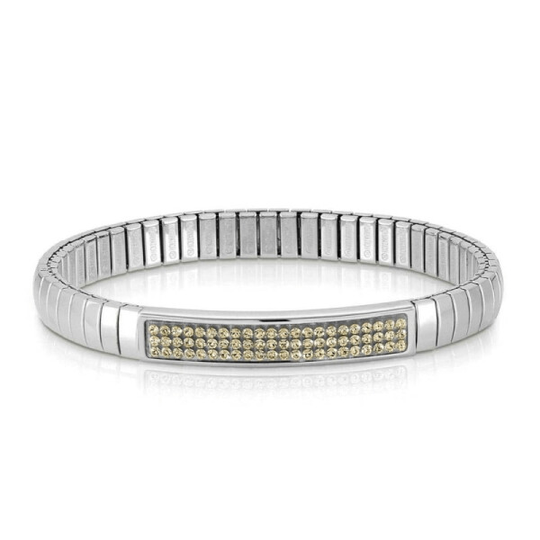 GLITTER EXTENDABLE BRACELET WITH GOLDEN ZIRCONS