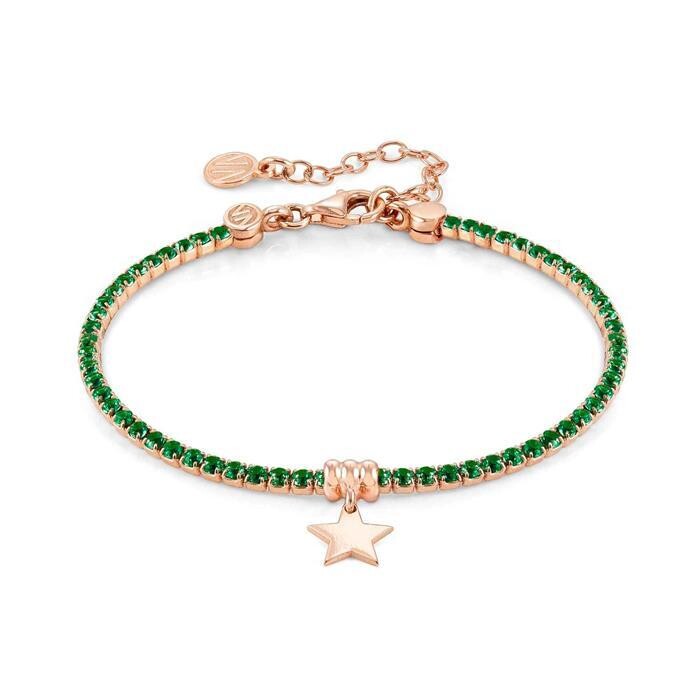 Nomination Chic&Charm Bracelet Silver Star Pink Plating and Green Zircons