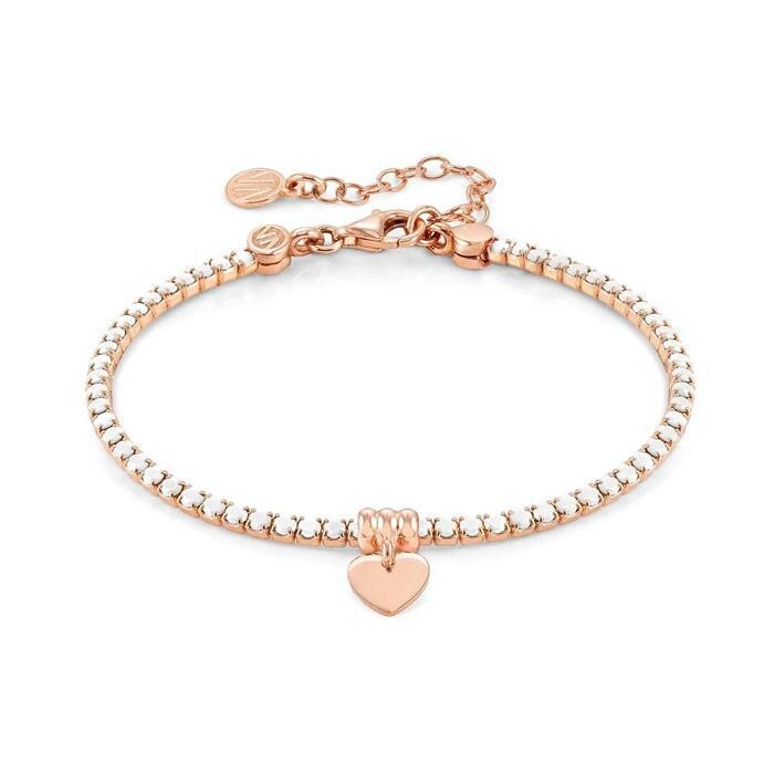 Nomination Chic&Charm Heart Bracelet Pink Bath Silver and White Zircons