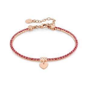 Nomination Chic&Charm Bracelet Pink Plated Silver Heart and Red Zircons