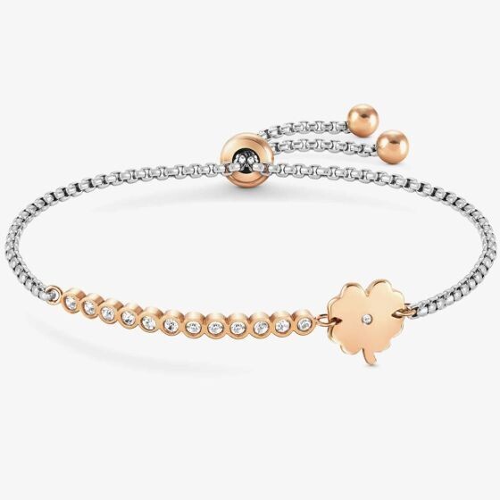 NOMINATION MILLELUCI bracelet in steel and zirconia (ROSEGOLD RICA) Clover