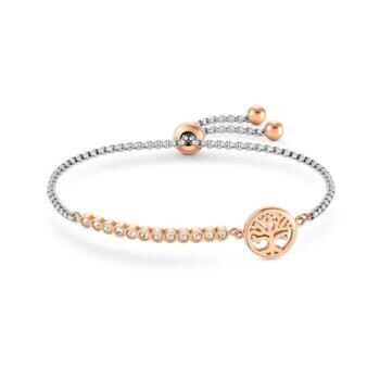 NOMINATION MILLELUCI bracelet in steel and zircons (ROSEGOLD RICA) Tree of life