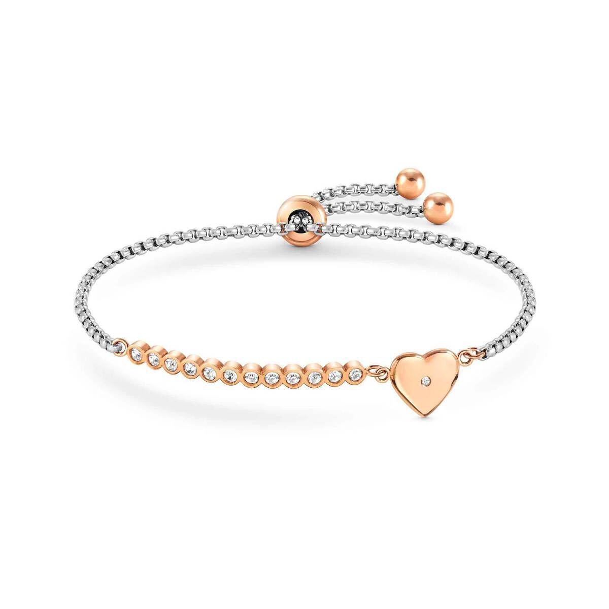 NOMINATION MILLELUCI bracelet in steel and zirconia (ROSEGOLD RICA) Heart