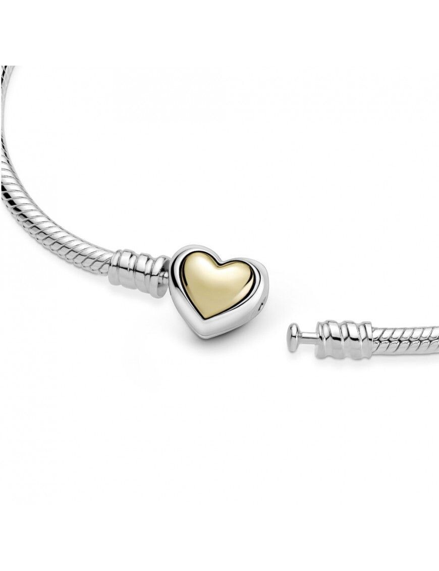 Pulsera Pandora Corazón Cúpula Dorada