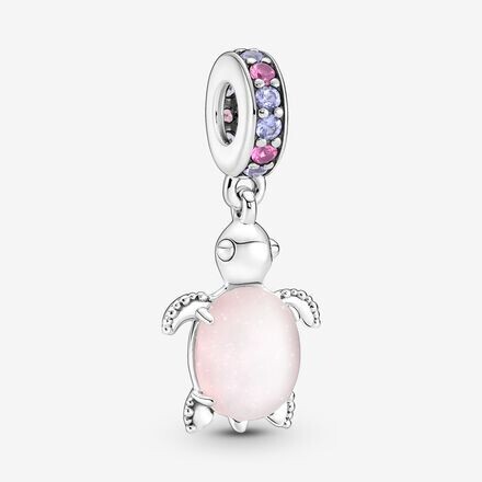 Charm  Pandora Colgante Tortuga Marina Cristal de Murano Rosa