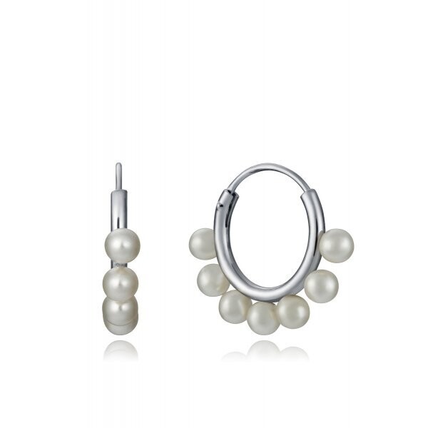 Pendientes Viceroy Trend tipo aro en plata de ley 925 con baño de rodio y perlas