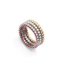 Tres anillos Viceroy Fashion de acero e ip dorado y rosa