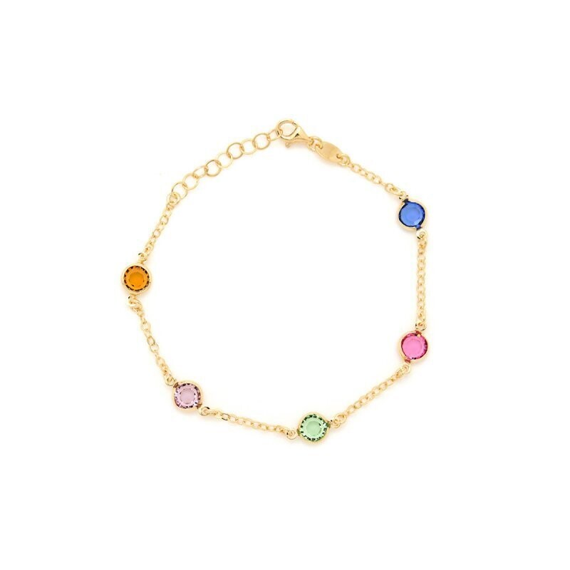 VICTORIA CRUZ Pulsera círculos multicolor de Basic bañada