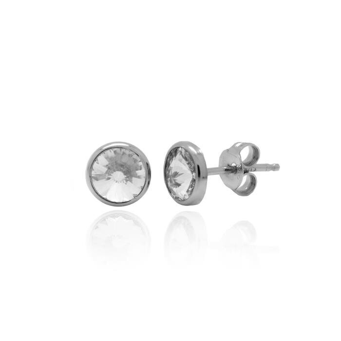 VICTORIA CRUZ Pendientes cristal crystal XS de Basic en plata