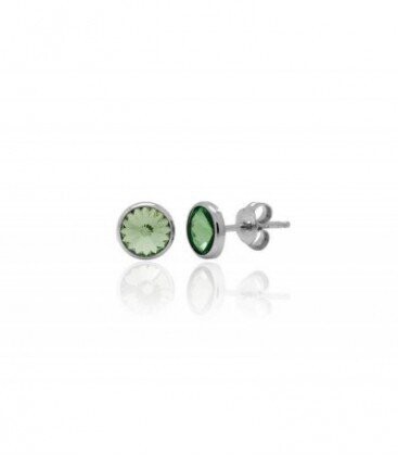 VICTORIA CRUZ Pendientes cristal peridot XS de Basic en plata