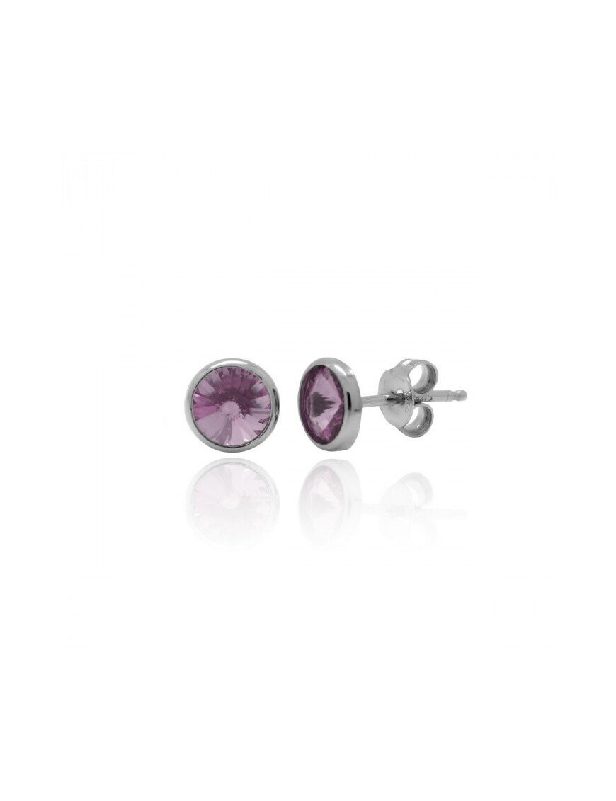 VICTORIA CRUZ Pendientes cristal light amethyst XS de Basic en plata