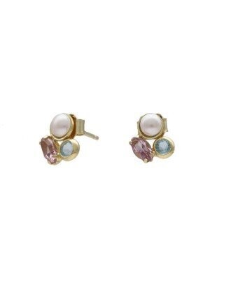 VICTORIA CRUZ Pendientes PEARLS, Dorado