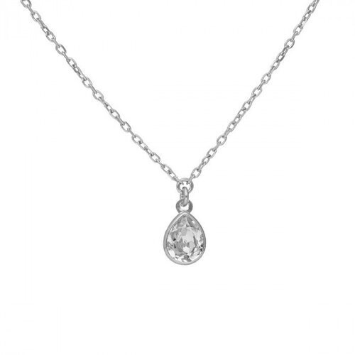 VICTORIA CRUZ Collar lágrima crystal XS de Essential en plata