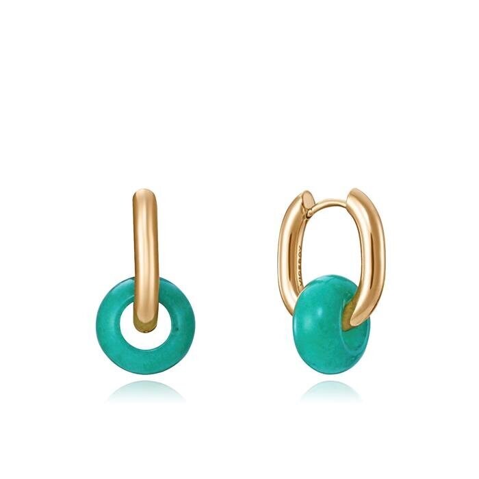 Pendientes Viceroy Fashion Acero Baño oro y Piedra Verde