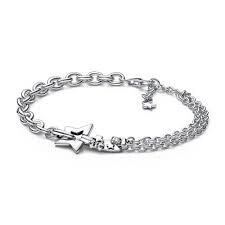 Pulsera Pandora de Eslabones Dobles Estrella Fugaz