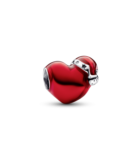 Charm Pandora  Corazón Navideño Rojo