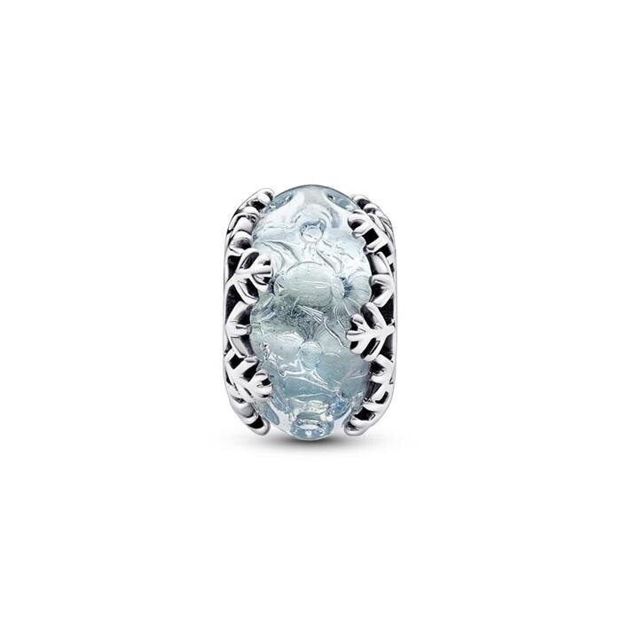 Charm Pandora  de Murano Copo de Nieve Azul Invernal