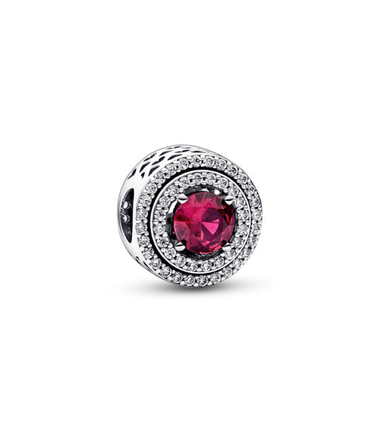 Charm Pandora Circulo Rojo Nivelado Brillante