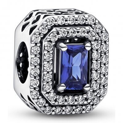 Charm Pandora  Rectangulo Azul Nivelado Brillante