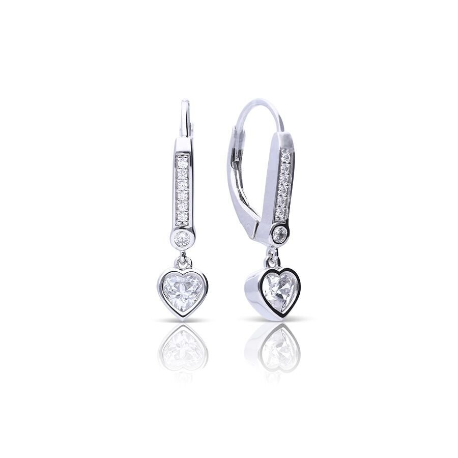 Diamondfire Pendientes corazón 925/- plata con circonita diamantada