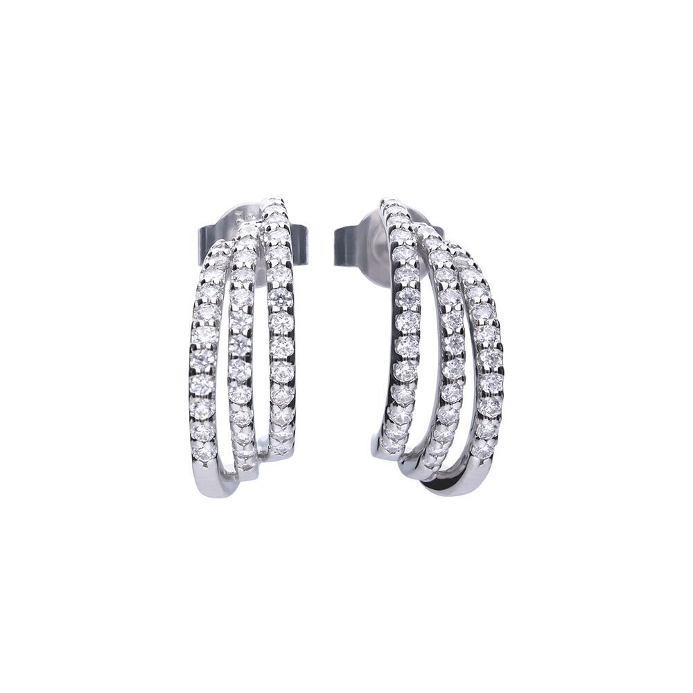 Diamonfire Pendientes medio aro de plata 925/- con circonita