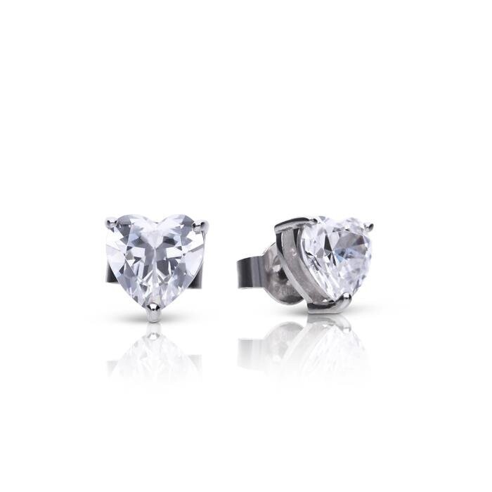 Diamonfire Pendientes corazón plata 925/- con circonita