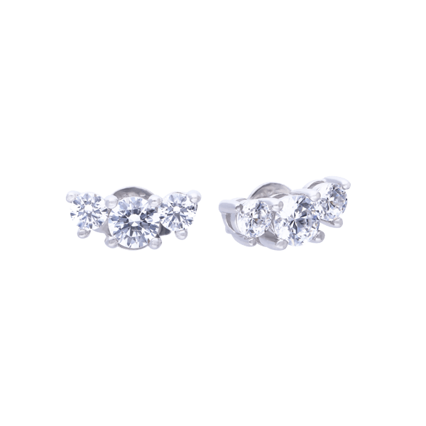 Diamonfire Pendientes de botón de plata 925/- con circonita